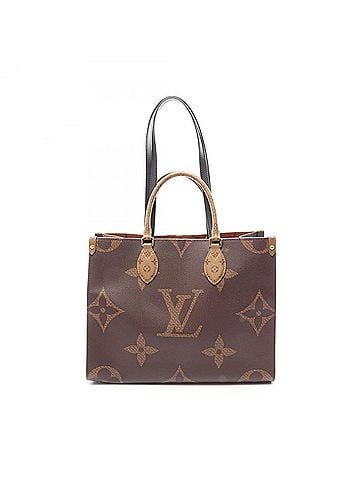 Louis Vuitton Louis Vuitton OnTheGo MM Monogram Giant Reverse Tote Bag Handbag, Coated Canvas Leather, Women's, Brown/Beige, M45321 (view 1)