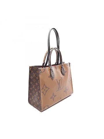 Louis Vuitton Louis Vuitton OnTheGo MM Monogram Giant Reverse Tote Bag Handbag, Coated Canvas Leather, Women's, Brown/Beige, M45321 (view 2)