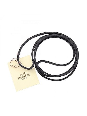 Hermès Hermes Lanieres Choker Accessory, Calfskin (Cowhide), Box Calf Leather, Women's, Black (view 1)