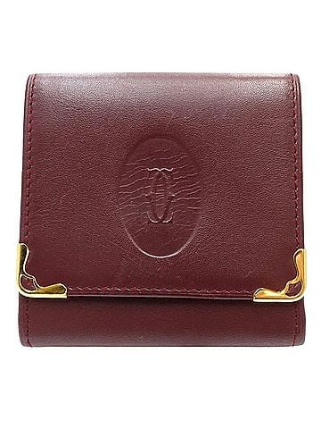 Cartier CARTIER Cartier Wallet/Coin Case Must Line Square Coin Purse Leather Bordeaux Women's 182199 (view 2)