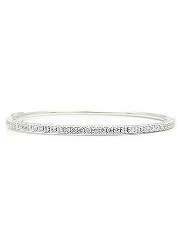 Tiffany & Co. TIFFANY&amp;Co. Tiffany Metro Hinge Bangle Diamond Bracelet 18K White Gold Women's 295809 (view 1)