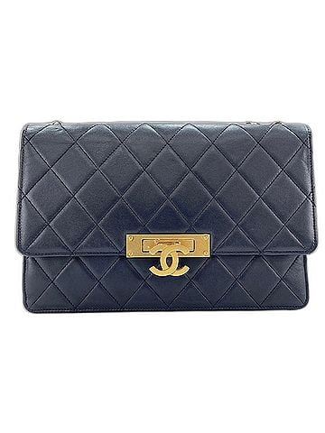Chanel CHANEL Matelassé 28 Shoulder Bag, Lambskin, Navy (view 2)