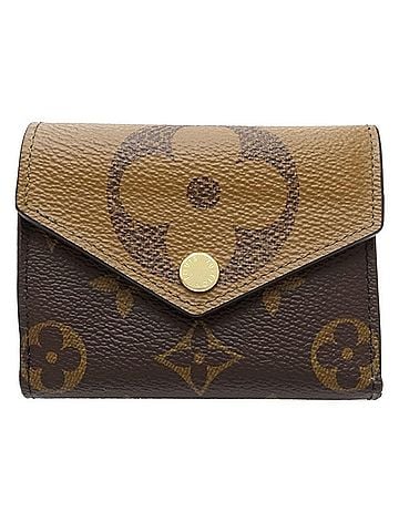 Louis Vuitton LOUIS VUITTON Louis Vuitton Monogram Giant Reverse Tri-fold Wallet M80725 Portefeuille Zoe Beige Brown Women's 182223 (view 1)