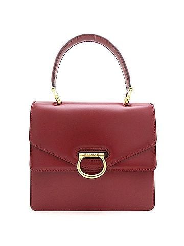 Céline CELINE Celine Double Flap Handbag, Calfskin, Wine Red, Women's, 353413 (view 2)