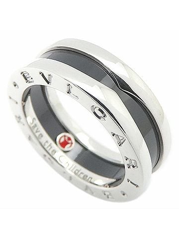 Bvlgari BVLGARI Save the Children B.zero1 Ring, Size #51, SV925 x Black Ceramic, Women's, 295825 (view 2)