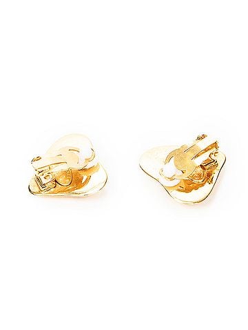 Chanel CC Heart Clip On Earrings (view 2)