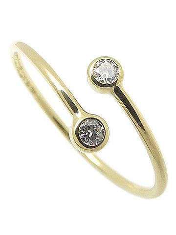 Tiffany & Co. TIFFANY&amp;Co. Tiffany Diamond Hoop Ring, 2-Diamond Elsa Peretti Design, 18K Yellow Gold, Women's, 60152537 295826 (view 1)