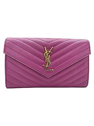 Yves Saint Laurent YVES SAINT LAURENT Cassandra Shoulder Bag, Leather, Purple (view 1)