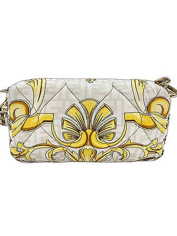 Fendi FENDI x Versace Fender Bucket Shoulder Bag, Silk, Yellow (view 2)