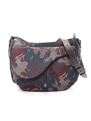 Christian Dior Christian Dior Dior Christian x Peter Doig Saddle Bag Shoulder Handbag Canvas Leather Women's Blue Multicolor (view 1)