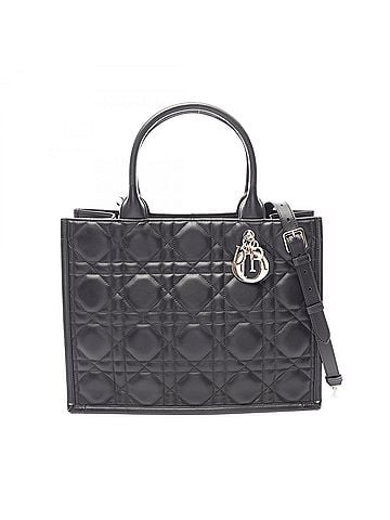 Christian Dior Christian Dior Dior BOOK TOTE Medium Micro Cannage 2-Way Tote Bag Handbag Leather Women's Black M1324OWHP_M900 (view 1)
