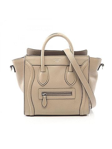 Céline Celine Luggage Nano Shopper 2-Way Handbag, Leather, Women's, Beige (view 1)