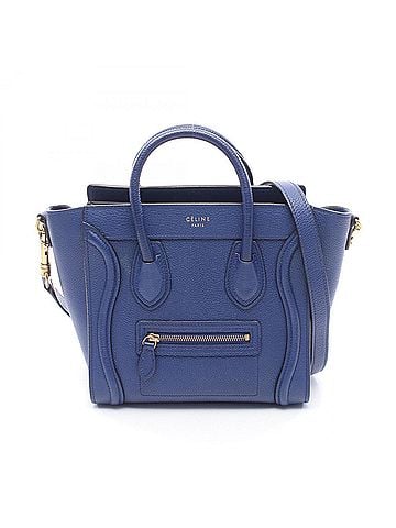 Céline Celine Luggage Nano Shopper 2-Way Handbag, Leather, Women's, Blue (view 1)