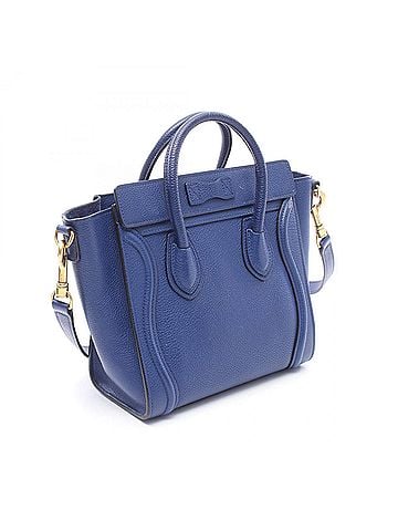 Céline Celine Luggage Nano Shopper 2-Way Handbag, Leather, Women's, Blue (view 2)