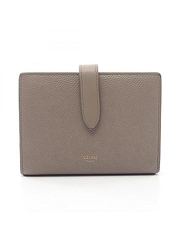 Céline Celine Medium Strap Wallet, Bi-fold Leather, Women's, Beige, 10B643 (view 1)
