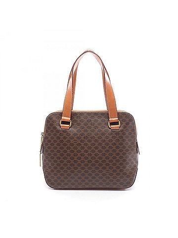 Céline Celine Macadam Handbag, Coated Canvas Leather, Women's, Brown (view 1)