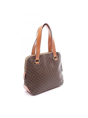 Céline Celine Macadam Handbag, Coated Canvas Leather, Women's, Brown (view 2)