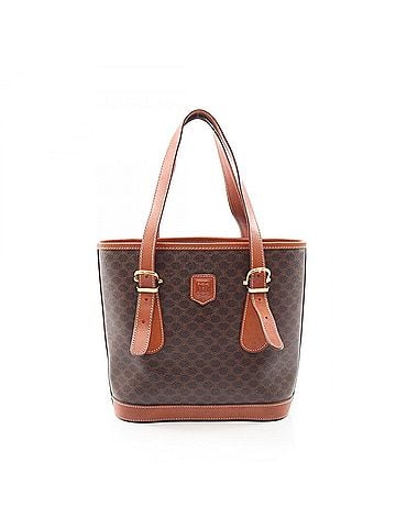 Céline Celine Macadam Tote Bag Handbag, Coated Canvas Leather, Women's, Brown (view 1)