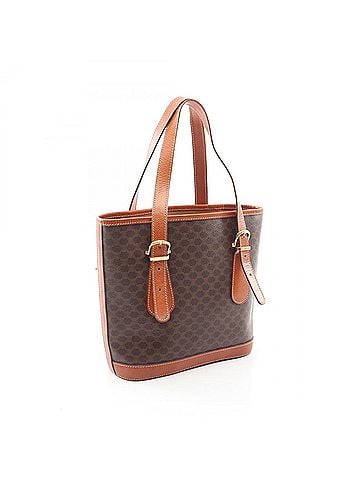Céline Celine Macadam Tote Bag Handbag, Coated Canvas Leather, Women's, Brown (view 2)