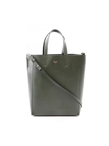 Céline Celine Vertical Small Cabas 2-Way Tote Bag/Handbag, Leather, Women's, Khaki (189813) (view 1)