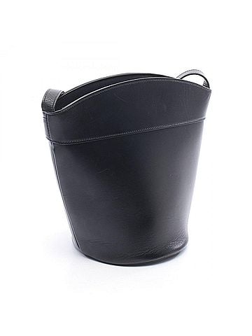 Céline Celine CELINE Cress Bucket Shoulder Bag Handbag Leather Women's Black (view 2)