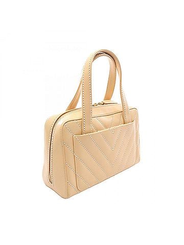Chanel Chanel Wild Stitch Chevron V-Stitch Handbag, Leather, Women's, Beige (view 2)
