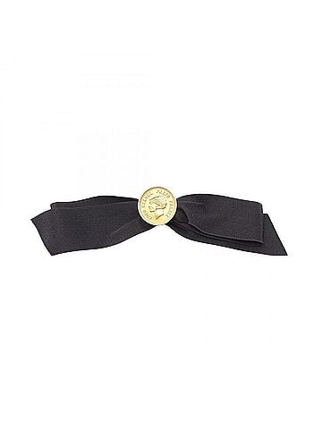 Chanel Chanel Ribbon Medallion Brooch Accessory, Gold Plated (GP), Fabric, Women's, Black/Gold Tone (view 1)