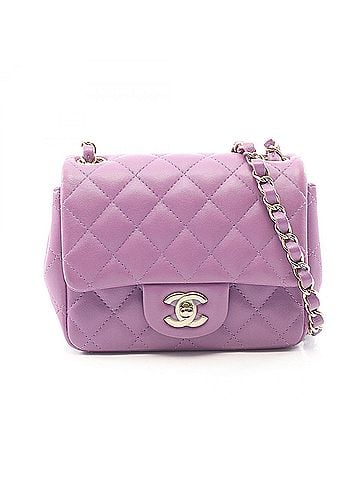 Chanel Chanel Mini Matelassé Shoulder Bag/Handbag, Lambskin Leather, Women's, Purple (view 1)