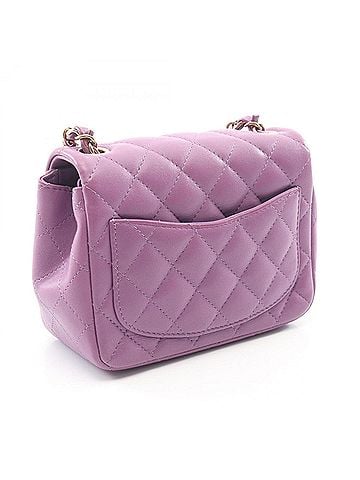 Chanel Chanel Mini Matelassé Shoulder Bag/Handbag, Lambskin Leather, Women's, Purple (view 2)