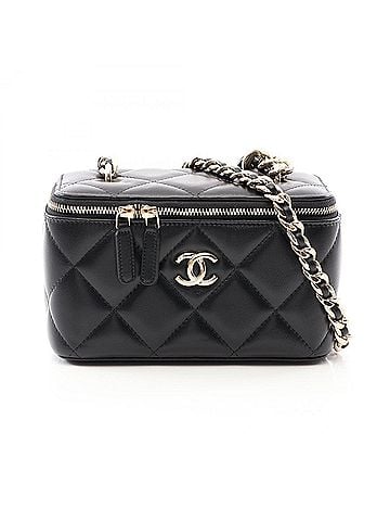 Chanel Chanel Matelassé Vanity Shoulder Bag/Handbag with Combination Hardware, Lambskin Leather, Women's, Black (view 1)