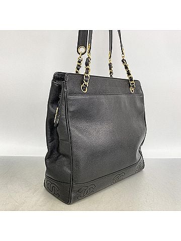 Chanel Chanel Triple Coco Caviar Leather Shoulder Bag, Black, for Women (view 2)