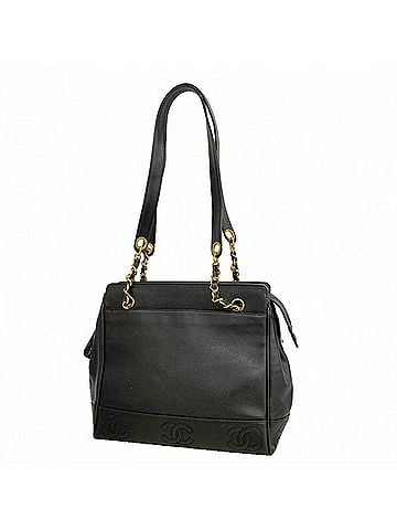 Chanel Chanel Triple Coco Caviar Skin Shoulder Bag, Black, for Women (view 1)