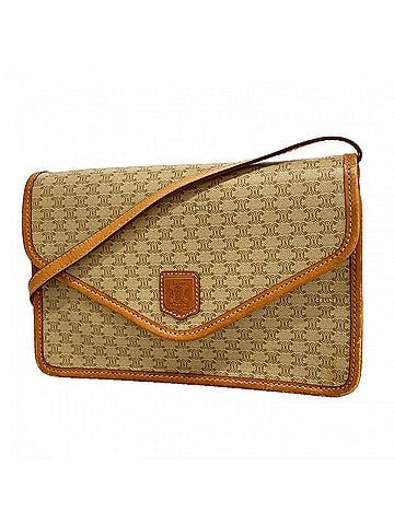 Céline Celine Macadam Shoulder Bag, Brown, Women's (view 1)