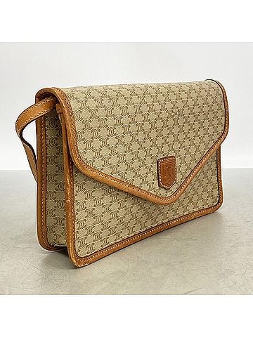 Céline Celine Macadam Shoulder Bag, Brown, Women's (view 2)