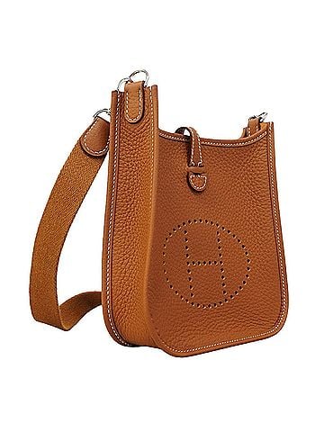 Hermès Hermes Evelyne TPM Shoulder Bag, Taurillon Clemence Leather, Gold, K Stamp, Women's (view 2)