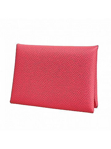 Hermès Hermes Calvi Duo Wallet/Coin Case, Veau Epsom Leather, Rose Azalee, K Stamp, Women's (view 1)