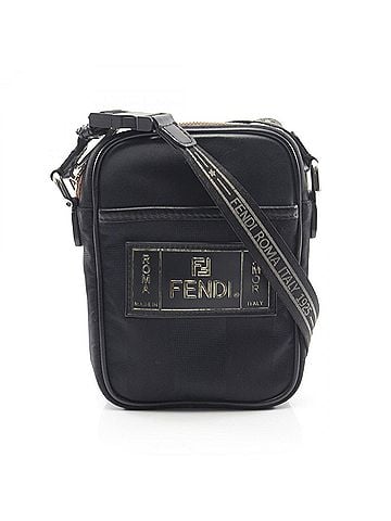 Fendi Fendi Pequin Shoulder Bag/Handbag, Nylon and Leather, Men's, Black, 7VA456 (view 1)