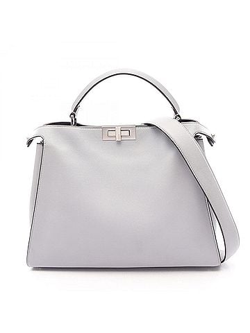 Fendi Fendi Peekaboo Essential 2-Way Handbag, Leather, Women's, Blue (8BN300) (view 1)