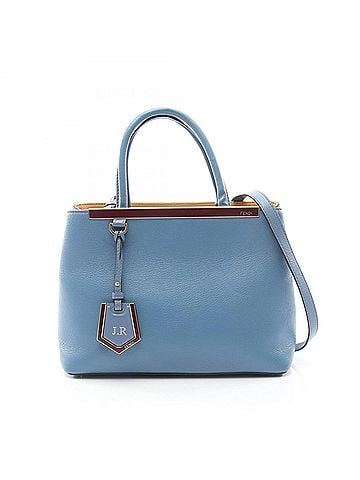Fendi Fendi Petite 2jours 2-Way Handbag, Leather, Women's, Blue/Burgundy, 8BH253 (view 1)