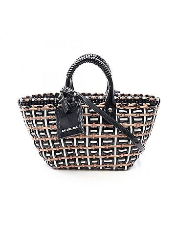 Balenciaga Balenciaga BISTRO XS Bistro Basket Bag 2-Way Tote Handbag Enamel Women's Black Brown White 671342 (view 1)