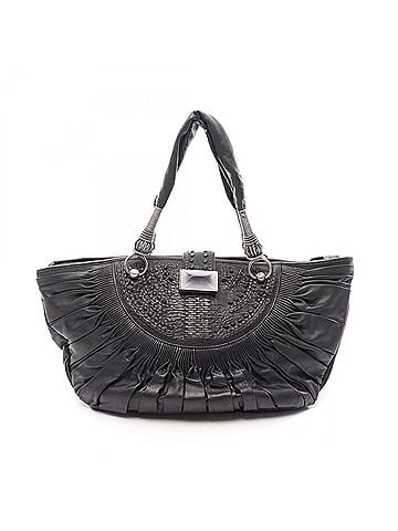 Christian Dior Christian Dior Dior Plissé Gathered Tote Bag Handbag Leather Women's Black (view 1)