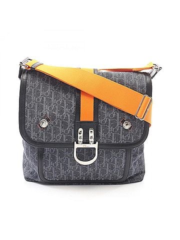 Christian Dior Christian Dior Dior Flightline Trotter Shoulder Bag/Handbag, Denim Leather, Women's, Navy, Black, Orange (view 1)