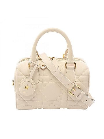 Christian Dior Christian Dior Dior Groove 20 Macro Cannage 2-Way Handbag, Leather, Women's, Ivory (view 1)