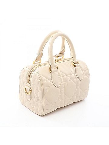 Christian Dior Christian Dior Dior Groove 20 Macro Cannage 2-Way Handbag, Leather, Women's, Ivory (view 2)