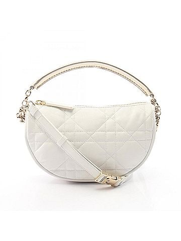 Christian Dior Christian Dior Dior VIBE Hobo Cannage 2-Way Shoulder Bag/Handbag, Leather, Women's, White/Gold Tone (view 1)