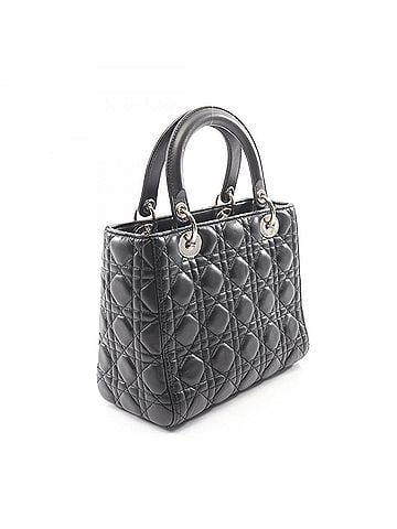 Christian Dior Christian Dior Dior LADY DIOR Cannage 2-Way Handbag, Leather, Women's, Black (view 2)
