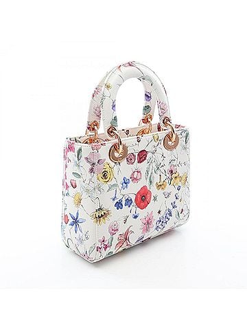 Christian Dior Christian Dior Dior LADY DIOR MY ABCDIOR Lady Small Florilegio 2-Way Handbag Leather Women's White Multicolor (view 2)