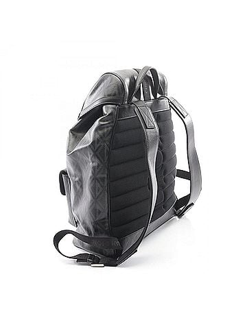 Christian Dior Christian Dior Dior HIT THE ROAD Small CD Diamond Backpack/Handbag, Coated Canvas Leather, Men's, Black (view 2)