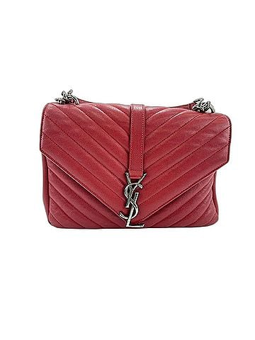 Yves Saint Laurent YVES SAINT LAURENT College Shoulder Bag, Leather, Red (view 1)