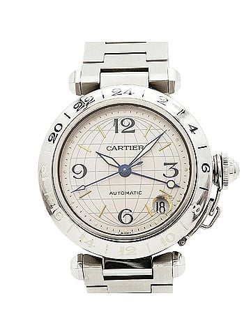 Cartier Cartier Pasha C Meridian GMT W31029M7 Silver Dial Watch (Boys' Size) (view 1)